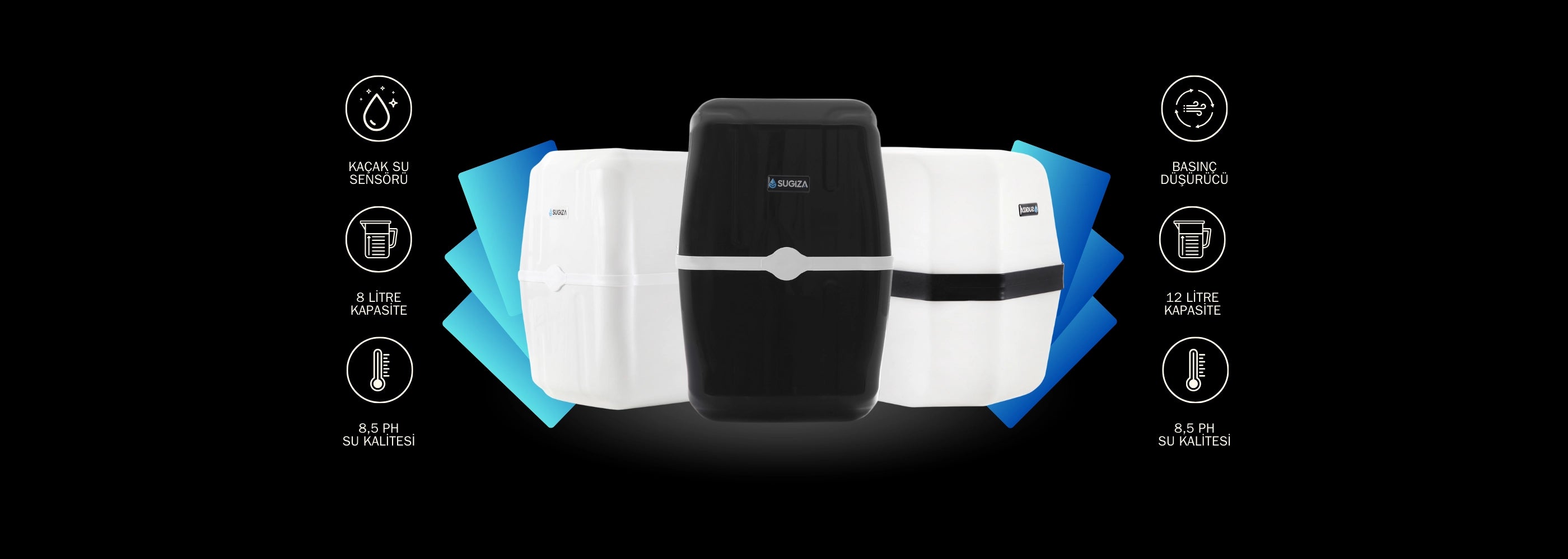 Sugiza Su Arıtma Cihaz Özellikleri, Kaçak Su Sensörü ve Basınç Düşürücü Hediyeli